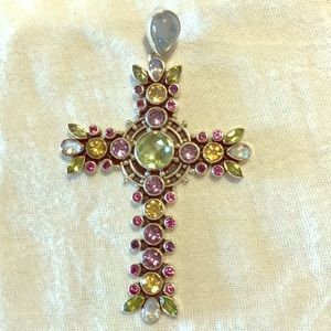 Nicky Butler genuine genstone cross pendant